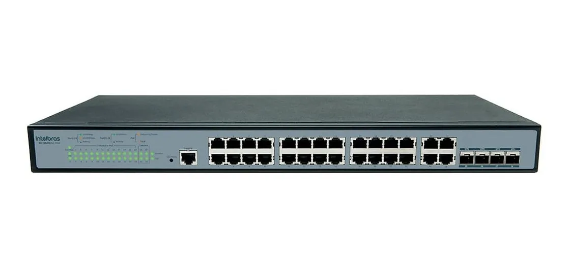 SWITCH GERENCIAVEL 24PG + 4PGBIC - SG 2404 POE L2+ - INTELBRAS*