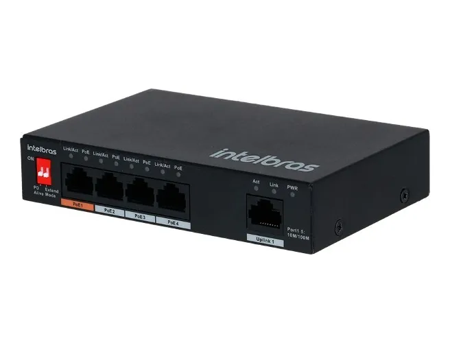 SWITCH 5 PORTAS FAST COM 4 PORTAS POE SF 500 HI-POE - INTELBRAS*