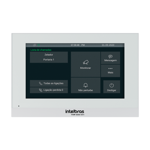 D - TERMINAL INTERNO VIDEO PORTEIRO IP TVIP 3000 UN BRANCO - INTELBRAS*