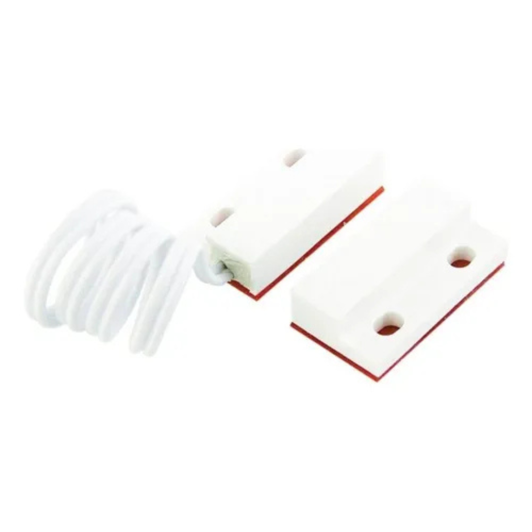 MINI SENSOR MAGNÉTICO DE ABERTURA COM FIO - BRANCO - STILUS