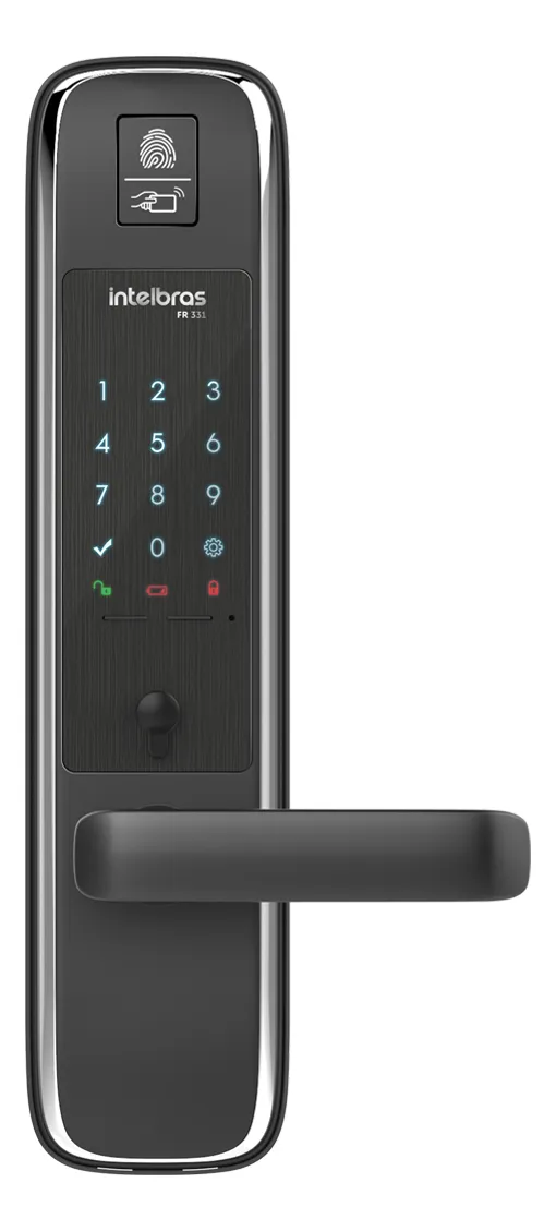 D - FECHADURA DIGITALSOBREPOR FR331 COM MACANETA / BIOMETRIA - INTELBRAS*