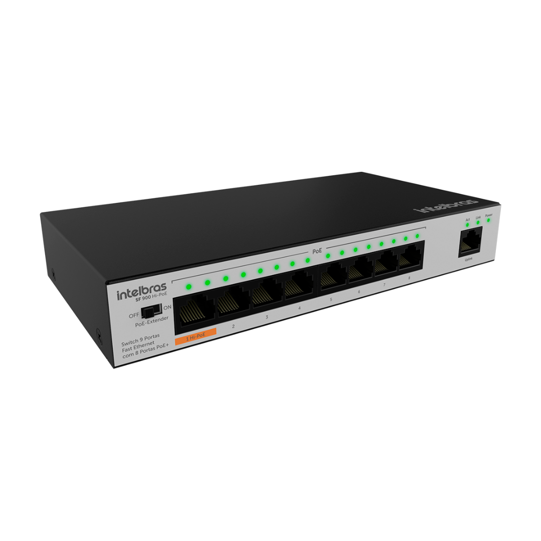 SWITCH NAO GERENCIAVEL 9P SF 900 HI-POE SKD - INTELBRAS*