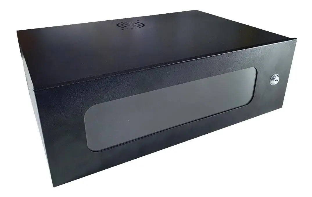 MINI RACK ECONOMICO 3U X 350MM ACRILICO PRETO MONTADO - AURORA