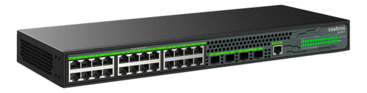 D - SWITCH GERENCIÁVEL GERENCIAVEL 24P + 4P SFP S3028G-B - INTELBRAS*