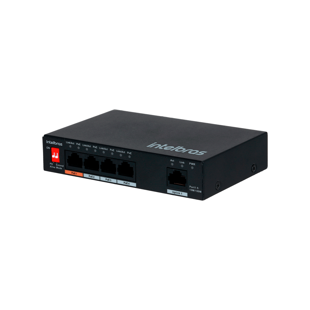 SWITCH 5 PORTAS FAST COM 4 PORTAS POE SF 500 HI-POE SKD - INTELBRAS