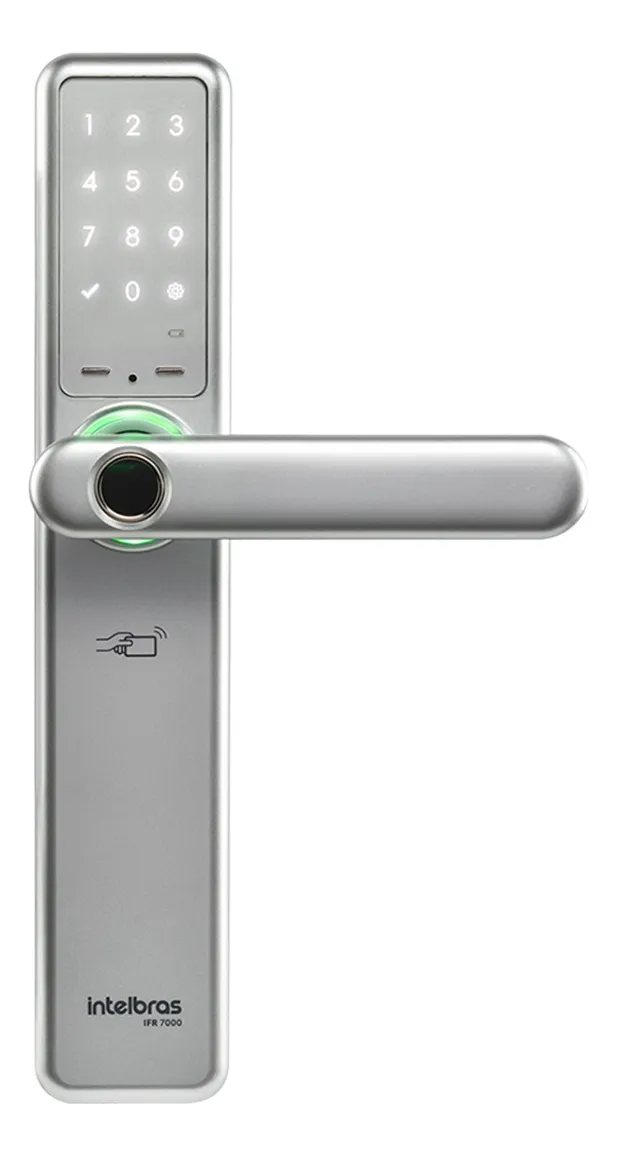 FECHADURA DIGITAL SMART DE EMBUTIR C/MACANETA IFR 7000 PRATA - INTELBRAS
