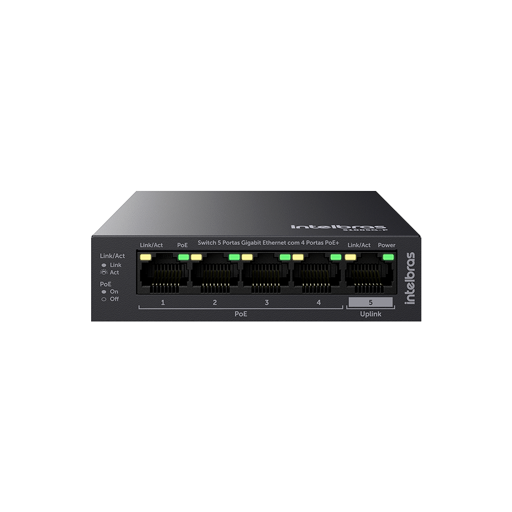 SWITCH NAO GERENCIAVEL 5P GIGABIT C/4P POE S1005G-P - INTELBRAS