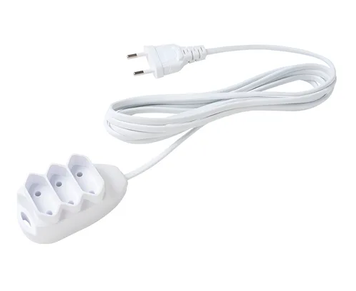 EXTENSAO ELETRICA 3 TOMADAS 2 PINOS 10A 10M BRANCA EXT 2010 - INTELBRAS*