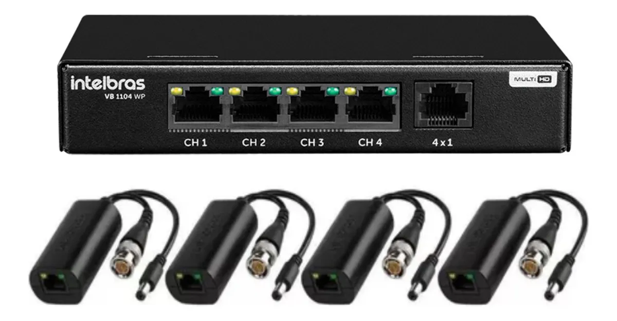 CONVERSOR POWER BALUN COM ALIMENTAÇÃO VB 1104 WP - INTELBRAS