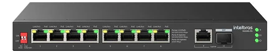 SWITCH NAO GERENCIAVEL 10 PORTAS 1000MBPS S1110G-PA - INTELBRAS