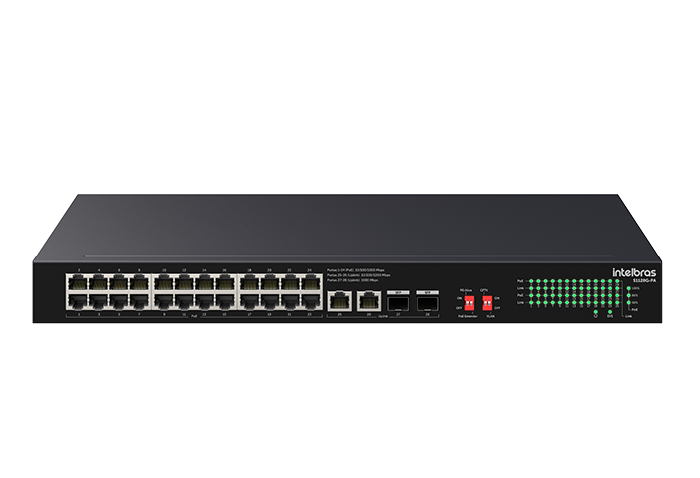 SWITCH NAO GERENCIAVEL 24P POE + 2P + 2SFP S1128G-PA - INTELBRAS*