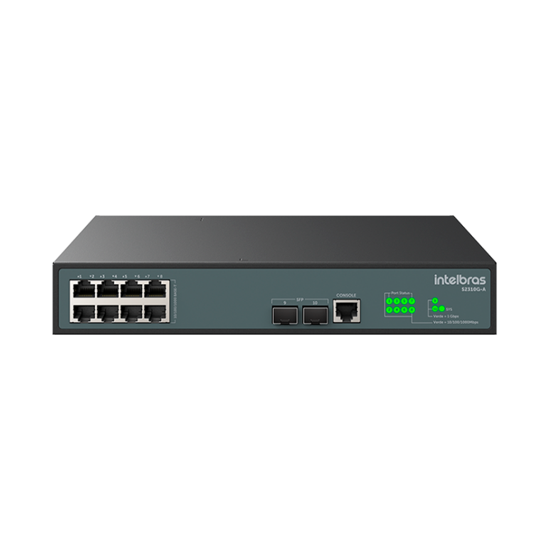 SWITCH GERENCIAVEL 8P + 2P SFP 1000 BASE-X S2310G-A - INTELBRAS*