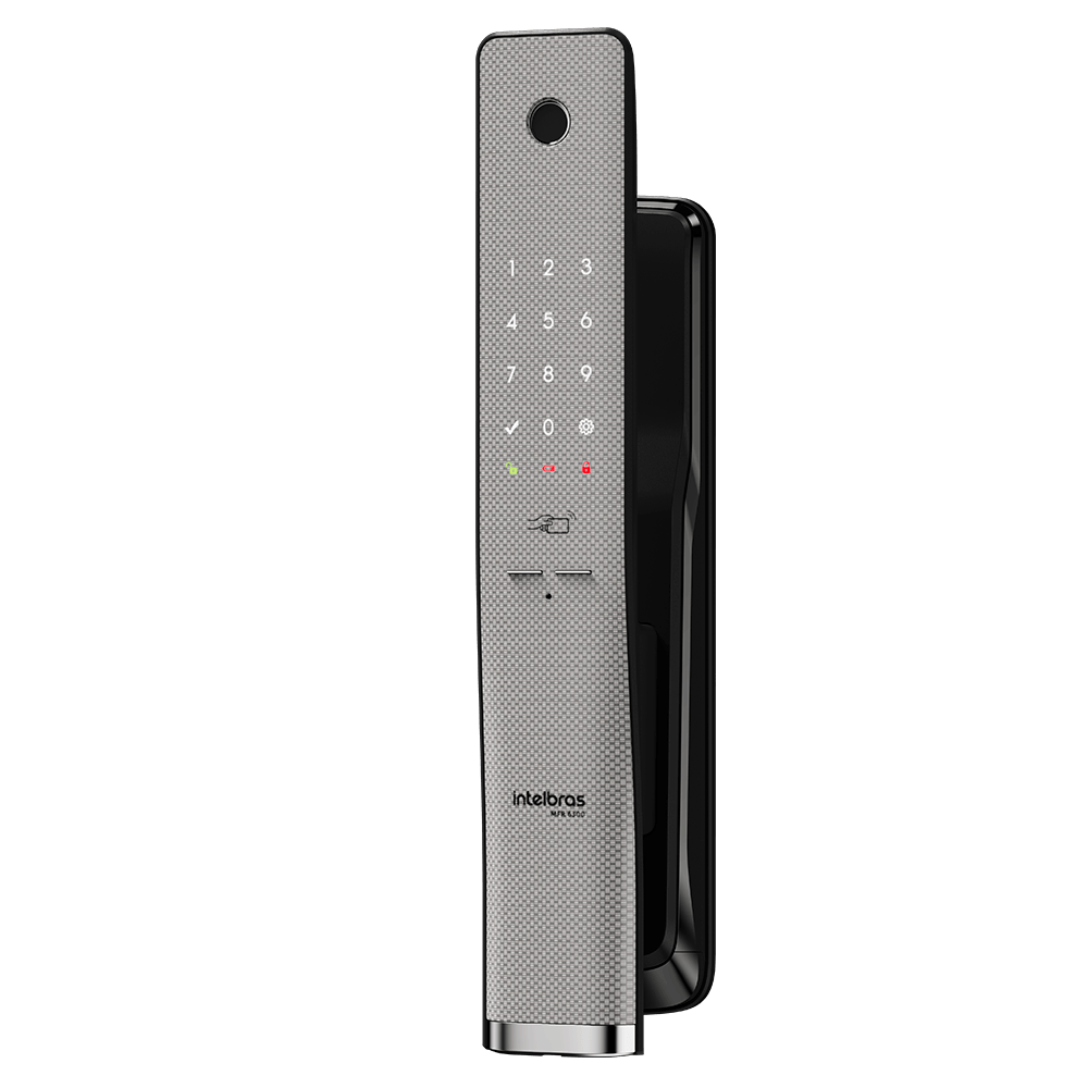 FECHADURA INTELIGENTE PUSH & PULL DE EMBUTIR MFR 6300 CINZA - INTELBRAS*