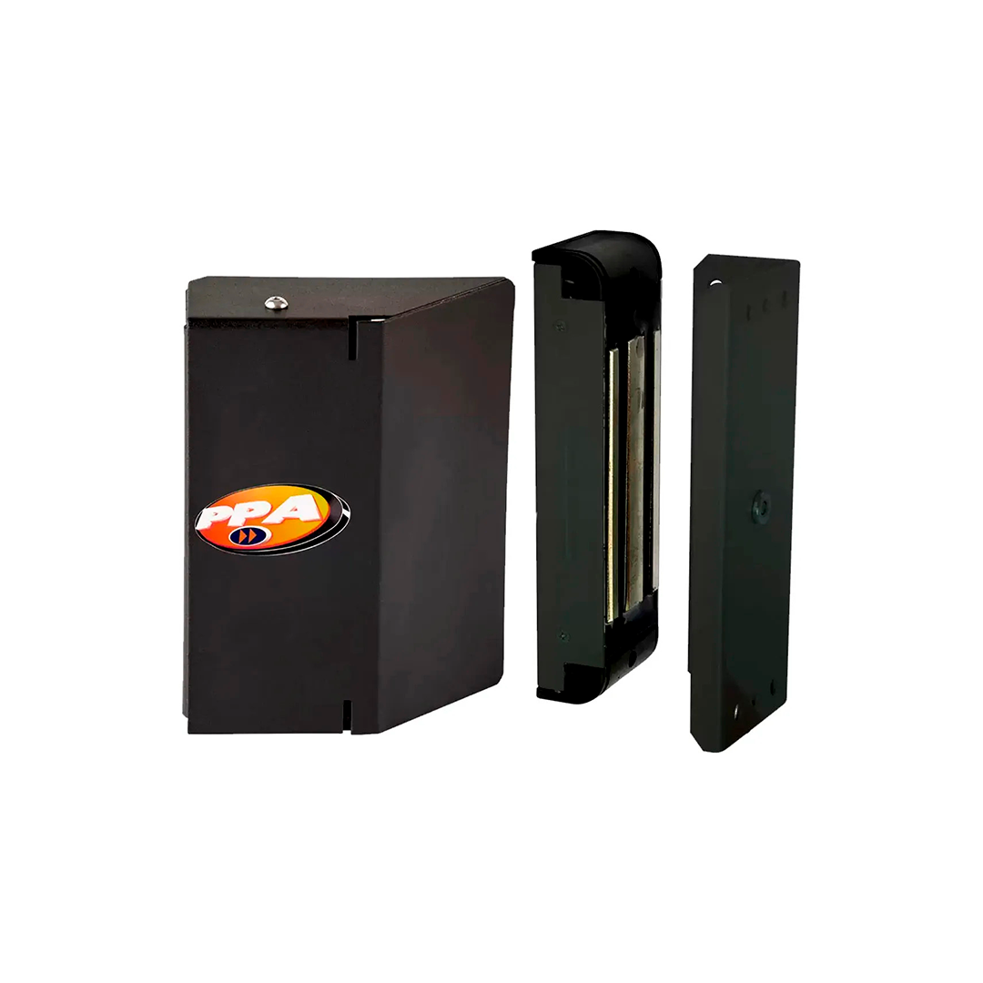KIT FECHADURA ELETROIMA P200 2 FOLHA DESLIZANTE (PRETO) - PPA
