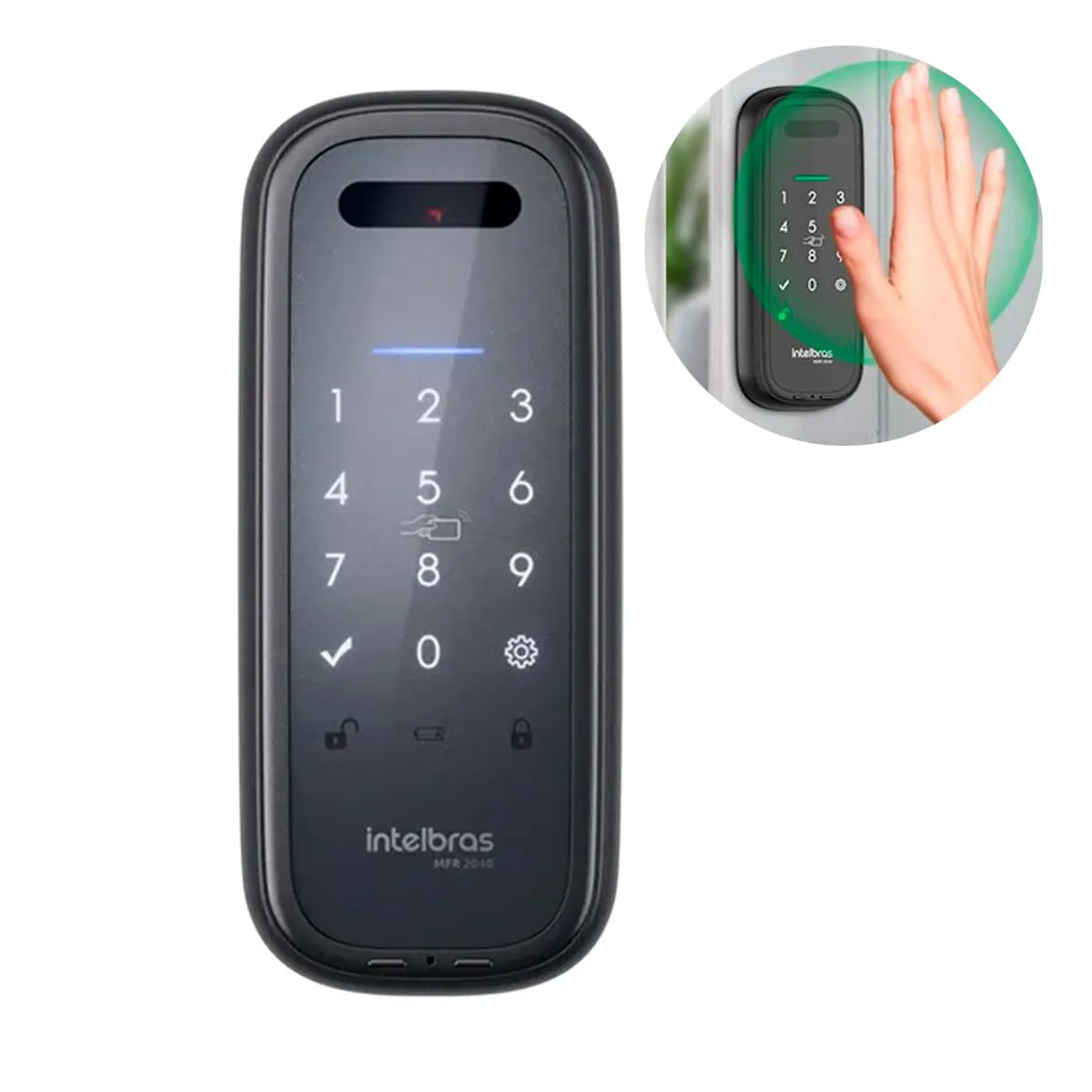 FECHADURA DIGITAL INTELIGENTE DE SOBREPOR MFR 2040  PALMA DE MAO - INTELBRAS*