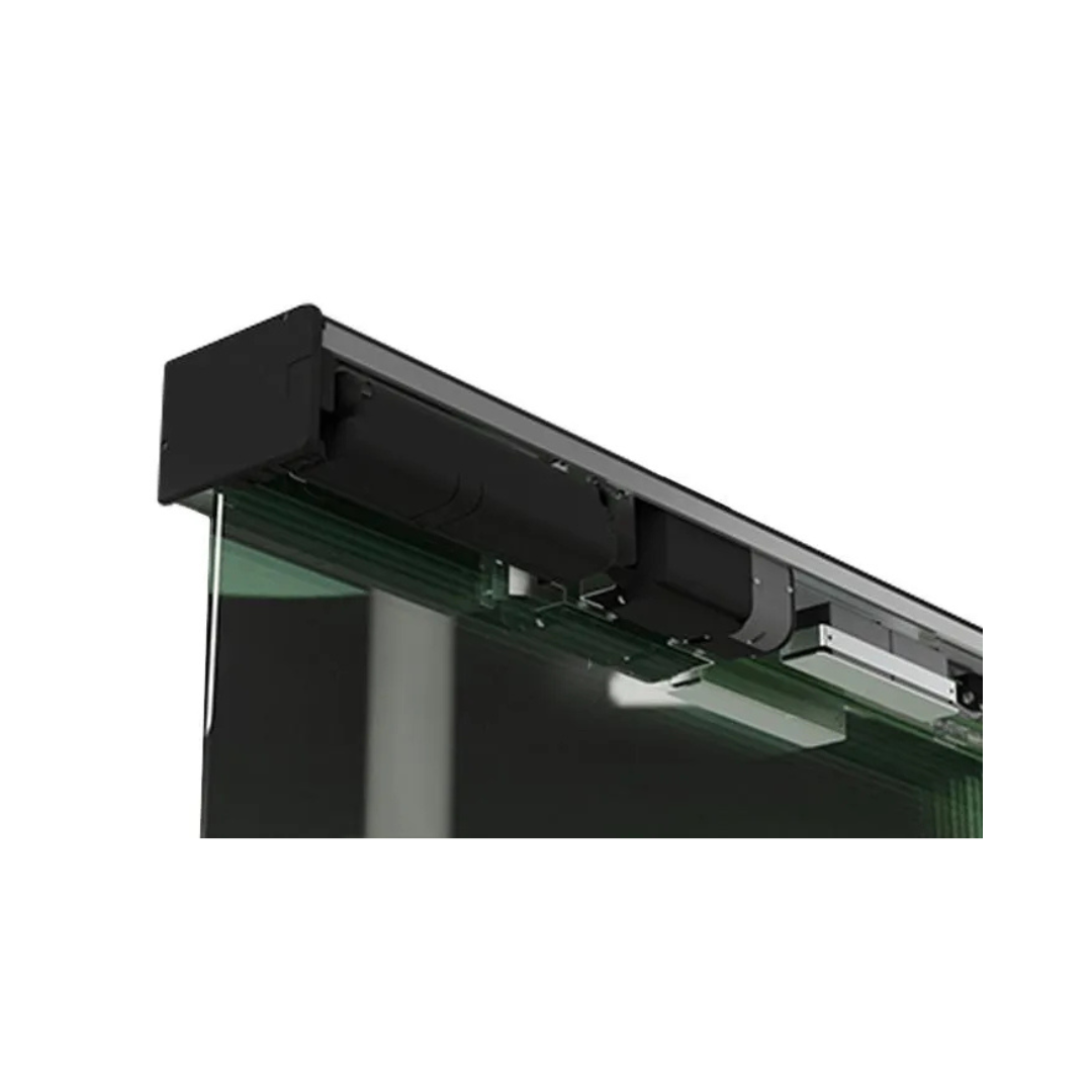 CONJUNTO PORTA SOCIAL WIND 200 (VIDRO/CAXILHADA)2F 5,00MTS BRUSHLESS 24V (ALUMINIO) - PPA