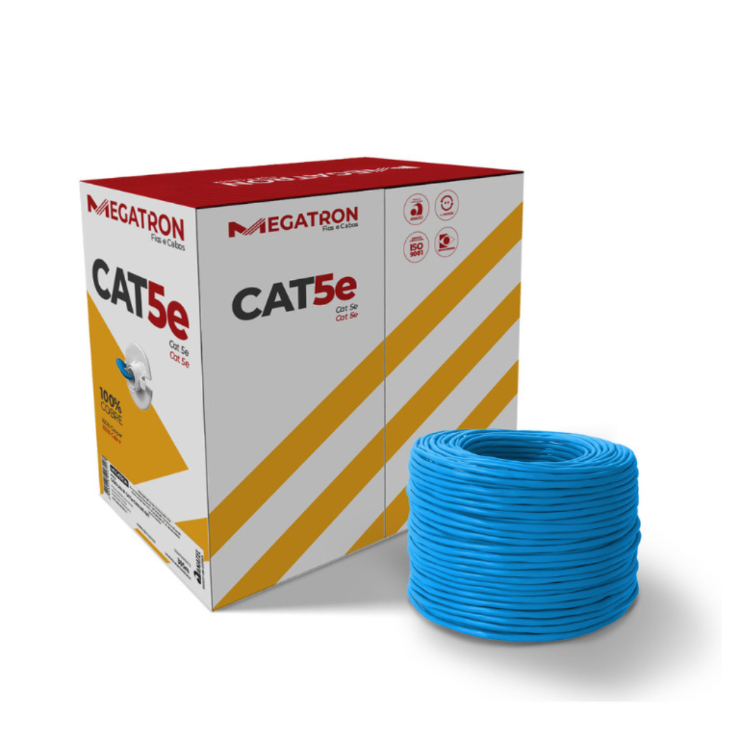 CABO DE REDE EXTERNO 4P CAT5E BLIND 100% COBRE CAPA SIMPLES 100MT - MEGATRON