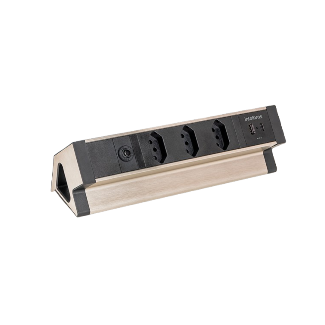 PROTETOR ELETRONICO 3 TOMADAS 2 USB P/ BANCADA EPE 5003 - INTELBRAS