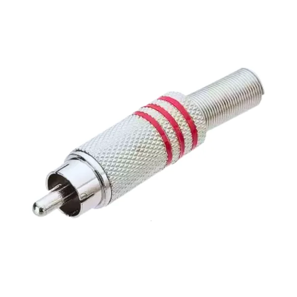 PLUG RCA METALICO COM MOLA 6MM