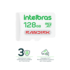 CARTAO MICRO SD 128GB INTELBRAS - SANDISK P/ GRAVACAO DE VIDEO - INTELBRAS