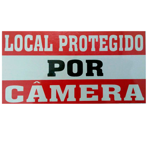 PLACA ALUMINIO LOCAL PROTEGIDO POR CAMERA  18X12CM
