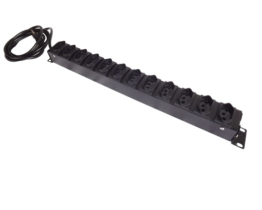RÉGUA DE TOMADA CALHA ELETRICA 12 X 19 PT 10AMP*