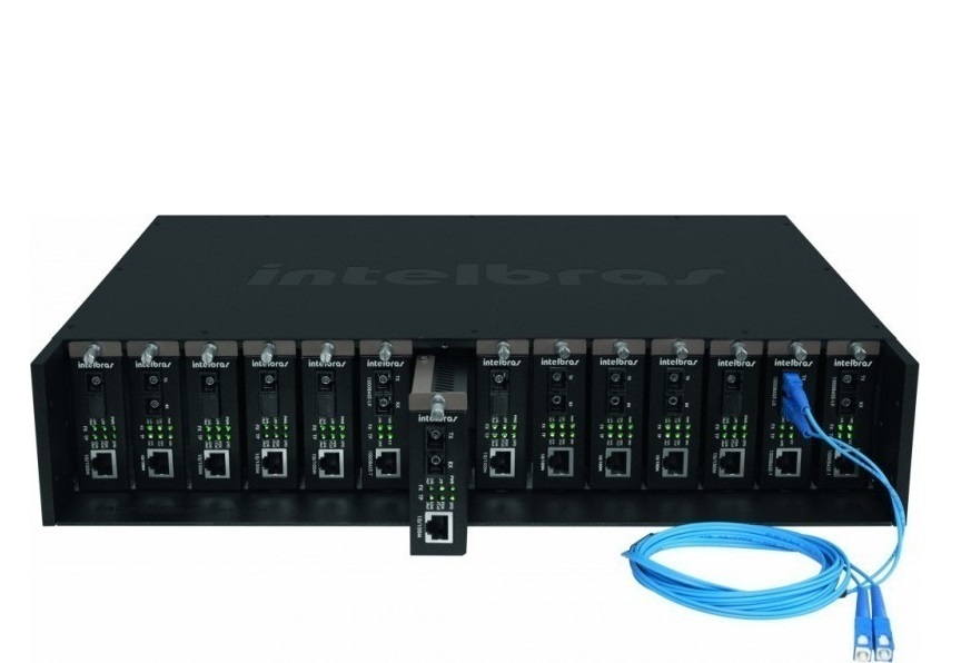 CHASSI RACK 19\ 14 SLOTS PARA CONVERSORES DE MIDIA - KX 1400R" - INTELBRAS