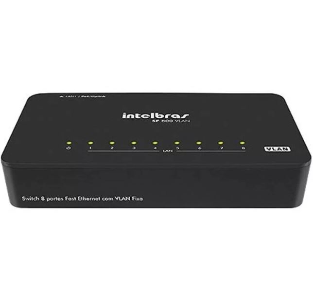 SWITCH 8 PORTAS FAST POE COM VLAN FIXA E ANTI SURTO - SF 800 VLAN ULTRA - INTELBRAS*