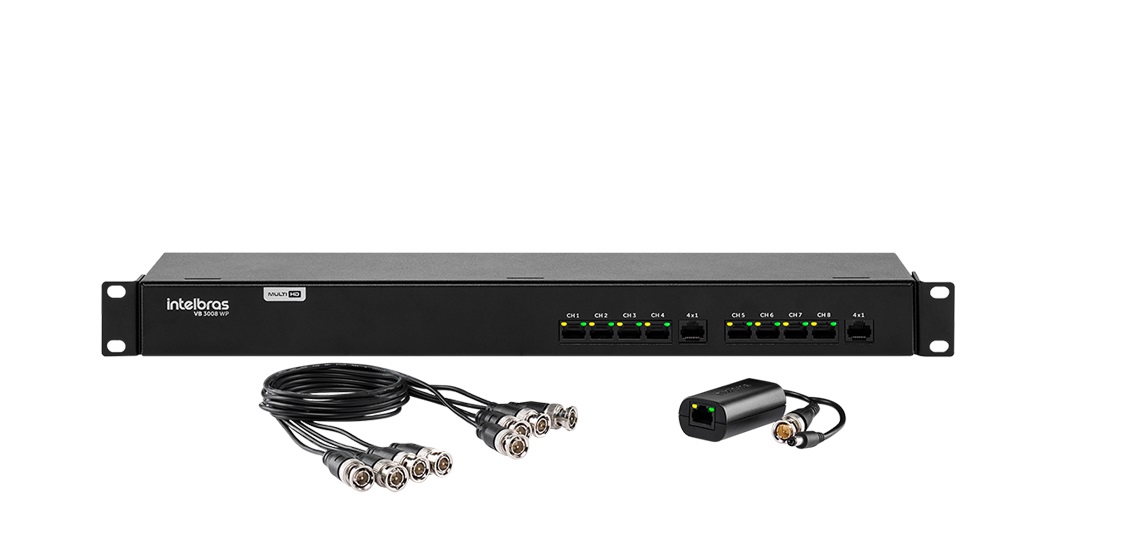 CONVERSOR DE VIDEO POWER BALUN 8 CANAIS VB 3008 WP - INTELBRAS