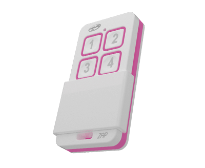 CONTROLE REMOTO ZAP 4B 433MHZ (BRANCO / ROSA) - PPA