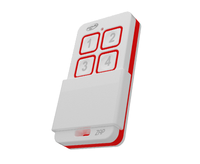 CONTROLE REMOTO ZAP 4B 433MHZ (BRANCO / VERMELHO) - PPA