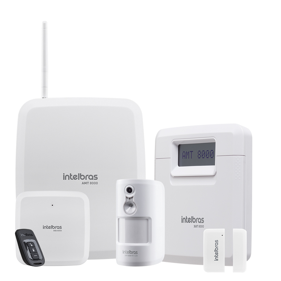 D - KIT SISTEMA CENTRAL DE ALARME SEM FIO CONTRA ROUBO INTELBRAS AMT 8000 - INTELBRAS*