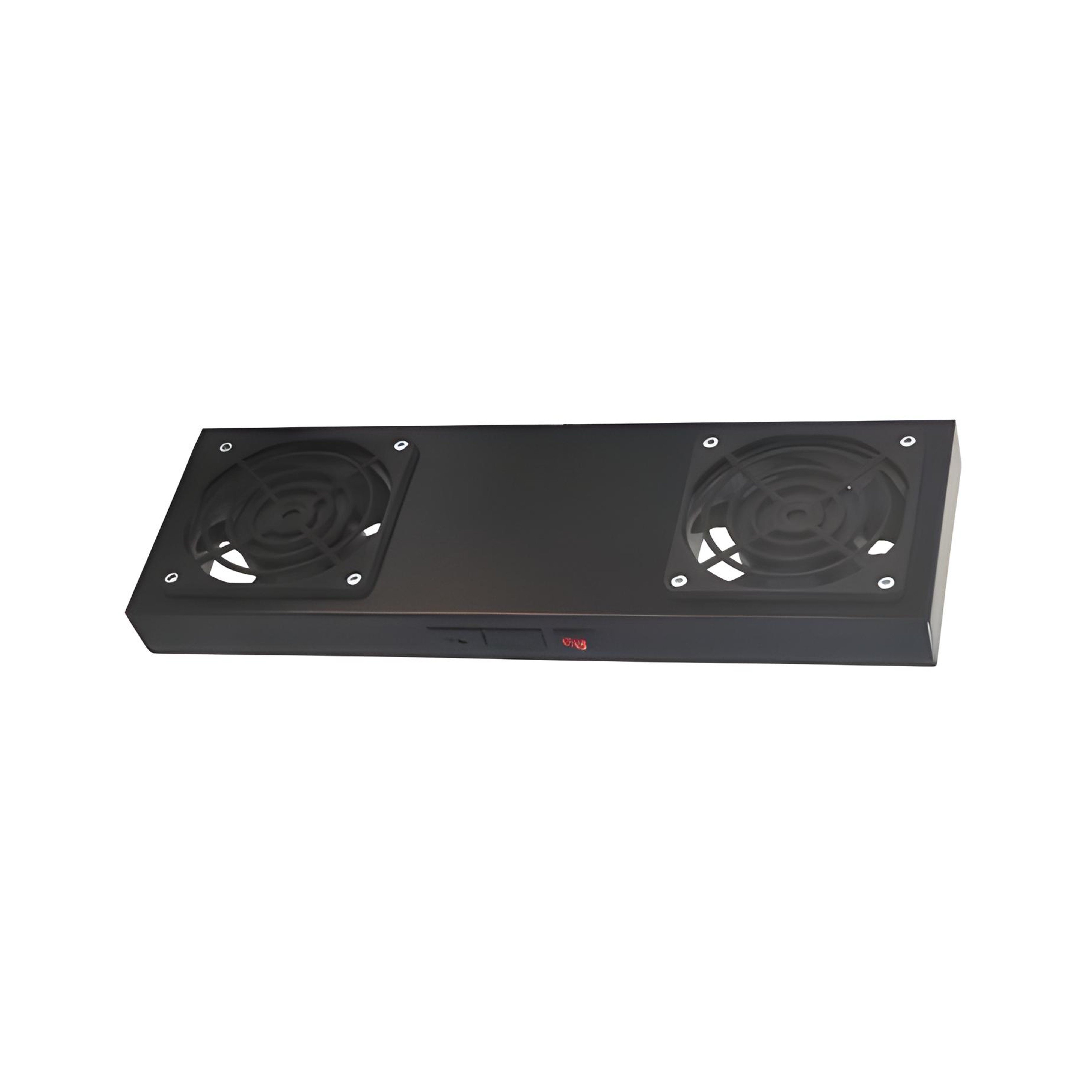 KIT COOLER 02 VENTILADORES PRETO PARA RACK