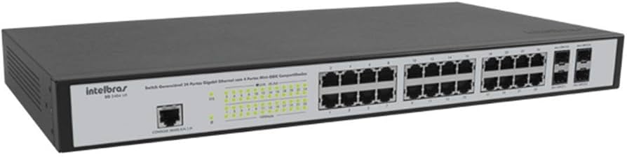 D - SWITCH GERENCIÁVEL 24 PORTAS GIGA + 4PGBIC - SG 2404 MR L2+ - INTELBRAS*